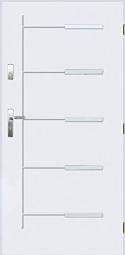 Tür 1,3 Kankan Nano Advance Haustür Stahltür Eingangstür 4 Farben Größe 80,90 Weiß ([80] 890 x 2065 mit einem Türrahmen Rechts) von PANTOR