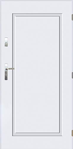 Tür Warme Stahltür Außentür Wohnungseingangstür Pantor FLAMENCO 80 90 4 Farbe (Weiß, [80] 890 x 2065 mit einem Türrahmen Rechts) von PANTOR