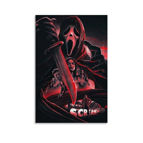 PANTTING Scream Horror-Film-Poster, ästhetischer Leinwand-Kunstdruck, Heimdekoration für Schlafzimmer, Wohnzimmer, 30 x 45 cm, ungerahmter Stil PANTTING Scream Horror-Film-Poster, ästhetischer Leinwand-Kunstdruck, Heimdekoration für Schlafzimmer, Wohnzimmer, 30 x 45 cm, ungerahmter Stil von PANTTING