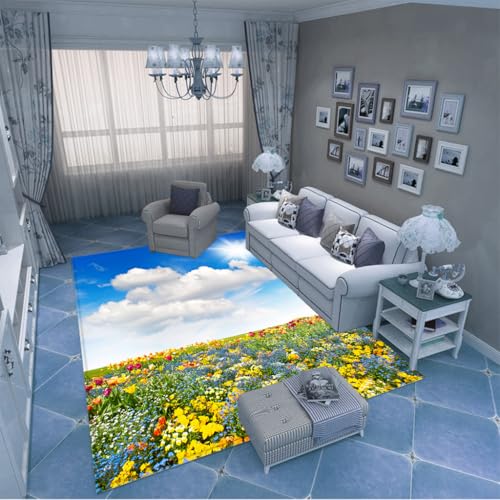 PAOSYTQQ Der Teppich mit Sonnenblumendruck im Landhausstil ist warm und bequem 160x230cm PAOSYTQQ Der Teppich mit Sonnenblumendruck im Landhausstil ist warm und bequem 160x230cm von PAOSYTQQ