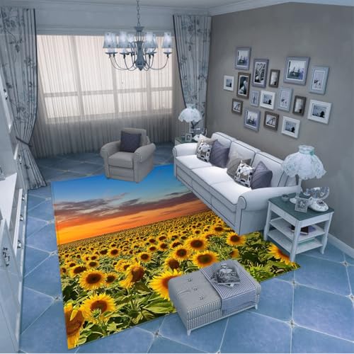 PAOSYTQQ Der Teppich mit Sonnenblumendruck im Landhausstil ist warm und bequem 40x60cm von PAOSYTQQ
