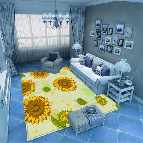 PAOSYTQQ Der beliebte Sonnenblumenteppich mit Farbverlauf hat einen einzigartigen Charme 40x60cm von PAOSYTQQ