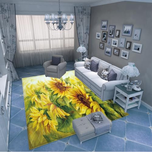 PAOSYTQQ Der beliebte Sonnenblumenteppich mit Farbverlauf hat einen einzigartigen Charme 50x70cm von PAOSYTQQ