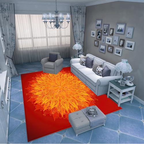 PAOSYTQQ Der kunstvolle abstrakte Sonnenblumenteppich bringt Kreativität in Ihr Zuhause 100x160cm von PAOSYTQQ