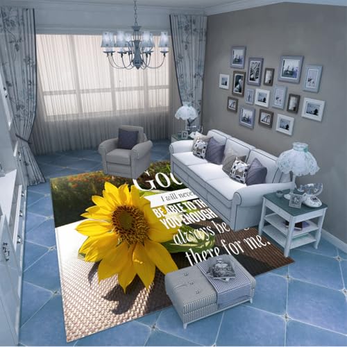 PAOSYTQQ Der kunstvolle abstrakte Sonnenblumenteppich bringt Kreativität in Ihr Zuhause 80x120cm von PAOSYTQQ