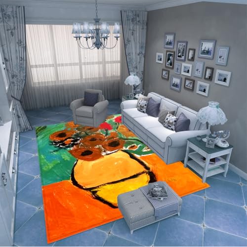 PAOSYTQQ Der kunstvolle abstrakte Sonnenblumenteppich bringt Kreativität in Ihr Zuhause 90x150cm PAOSYTQQ Der kunstvolle abstrakte Sonnenblumenteppich bringt Kreativität in Ihr Zuhause 90x150cm von PAOSYTQQ