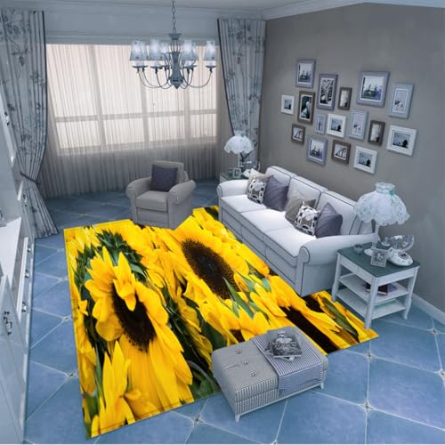PAOSYTQQ Der ländliche Sonnenblumenteppich ist frisch und charmant 60x90cm von PAOSYTQQ
