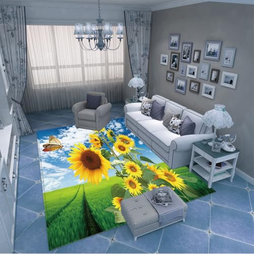 PAOSYTQQ Der minimalistische Sonnenblumenteppich für den Eingangsbereich und die Fußmatte hat eine einfache Kontur, die zur modernen Wohnästhetik passt 60x90cm PAOSYTQQ Der minimalistische Sonnenblumenteppich für den Eingangsbereich und die Fußmatte hat eine einfache Kontur, die zur modernen Wohnästhetik passt 60x90cm von PAOSYTQQ