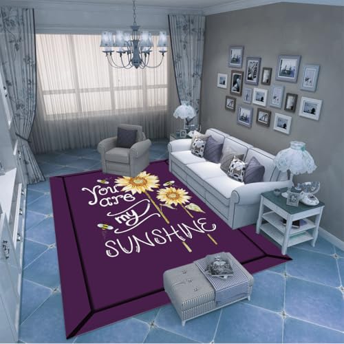 PAOSYTQQ Der minimalistische Sonnenblumenteppich für den Eingangsbereich und die Fußmatte hat eine einfache Kontur, die zur modernen Wohnästhetik passt 80x120cm von PAOSYTQQ