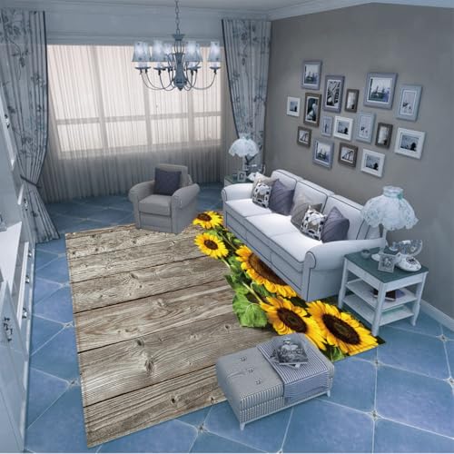 PAOSYTQQ Der minimalistische Sonnenblumenteppich für den Eingangsbereich und die Fußmatte hat eine einfache Kontur, die zur modernen Wohnästhetik passt 80x120cm PAOSYTQQ Der minimalistische Sonnenblumenteppich für den Eingangsbereich und die Fußmatte hat eine einfache Kontur, die zur modernen Wohnästhetik passt 80x120cm von PAOSYTQQ