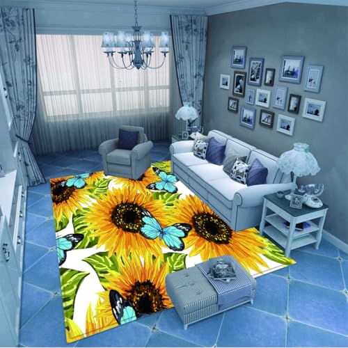 PAOSYTQQ Die Moderne Wohnzimmersofa-Beistelldecke in einem leuchtenden gelben und weißen Farbschema erhellt den Raum 60x90cm von PAOSYTQQ