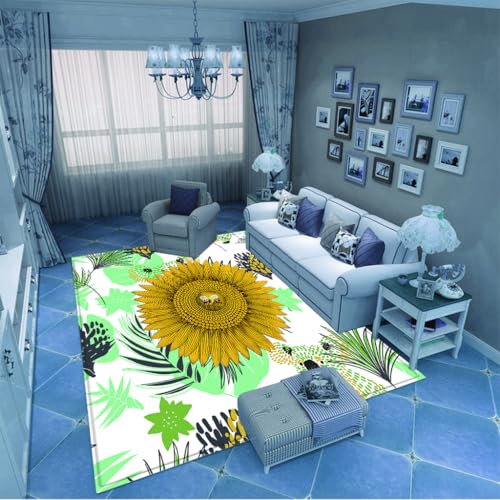PAOSYTQQ Die Moderne Wohnzimmersofa-Beistelldecke in einem leuchtenden gelben und weißen Farbschema erhellt den Raum 90x150cm von PAOSYTQQ