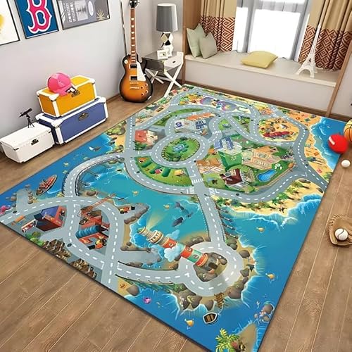 PAOSYTQQ Kinder Bildung Stadt Leben Matte Straße Verkehr System Bedruckter Teppich Schlafzimmer Spielzimmer Bodenmatte 140x200cm PAOSYTQQ Kinder Bildung Stadt Leben Matte Straße Verkehr System Bedruckter Teppich Schlafzimmer Spielzimmer Bodenmatte 140x200cm von PAOSYTQQ