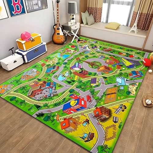 PAOSYTQQ Kinder Bildung Stadt Leben Matte Straße Verkehr System Bedruckter Teppich Schlafzimmer Spielzimmer Bodenmatte 50x70cm PAOSYTQQ Kinder Bildung Stadt Leben Matte Straße Verkehr System Bedruckter Teppich Schlafzimmer Spielzimmer Bodenmatte 50x70cm von PAOSYTQQ
