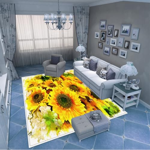 PAOSYTQQ Kreativer Teppich in Form von Sonnenblumenblättern, EIN Neuer Favorit in der Heimdekoration 40x60cm von PAOSYTQQ