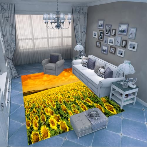 PAOSYTQQ Kreativer Teppich in Form von Sonnenblumenblättern, EIN Neuer Favorit in der Heimdekoration 50x70cm von PAOSYTQQ