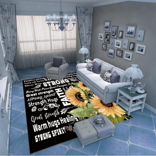 PAOSYTQQ Sonnenblumen-Outdoor-Teppich im Freizeitbereich des Innenhofs 60x90cm von PAOSYTQQ