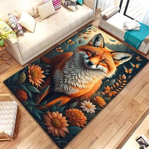 PAOSYTQQ Tier Fuchs Muster Teppich Teppich für Wohnzimmer Badezimmer Matte Kreative Fußmatte Teppich für Schlafzimmer Home Decor rutschfeste Bodenmatte 100x160cm PAOSYTQQ Tier Fuchs Muster Teppich Teppich für Wohnzimmer Badezimmer Matte Kreative Fußmatte Teppich für Schlafzimmer Home Decor rutschfeste Bodenmatte 100x160cm von PAOSYTQQ