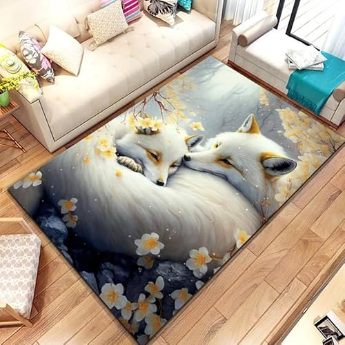 PAOSYTQQ Tier Fuchs Muster Teppich Teppich für Wohnzimmer Badezimmer Matte Kreative Fußmatte Teppich für Schlafzimmer Home Decor rutschfeste Bodenmatte 140x200cm PAOSYTQQ Tier Fuchs Muster Teppich Teppich für Wohnzimmer Badezimmer Matte Kreative Fußmatte Teppich für Schlafzimmer Home Decor rutschfeste Bodenmatte 140x200cm von PAOSYTQQ