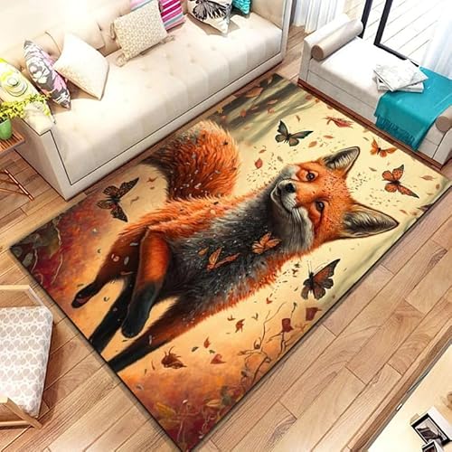 PAOSYTQQ Tier Fuchs Muster Teppich Teppich für Wohnzimmer Badezimmer Matte Kreative Fußmatte Teppich für Schlafzimmer Home Decor rutschfeste Bodenmatte 90x150cm PAOSYTQQ Tier Fuchs Muster Teppich Teppich für Wohnzimmer Badezimmer Matte Kreative Fußmatte Teppich für Schlafzimmer Home Decor rutschfeste Bodenmatte 90x150cm von PAOSYTQQ
