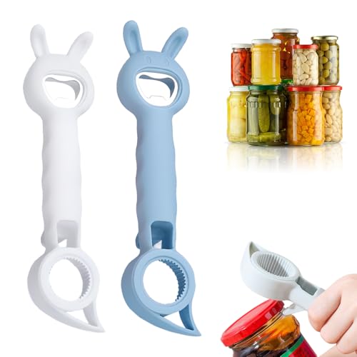 4 in 1 Flaschenöffner, 2025 neues kreatives Glas und Cap Opener -Werkzeug, tragbare Griffhilfe für ältere Menschen, Soda Deckelentferner für Küchenbalken -Picknick -Geschenkgebrauch (With + Blue) von PAOUWJXNC