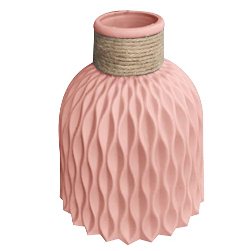 PAPABA Blumenbehälter Kunststoff Kunstkeramik Vase-Leckdofter Nordic Style Desktop Dekor Rosa von PAPABA