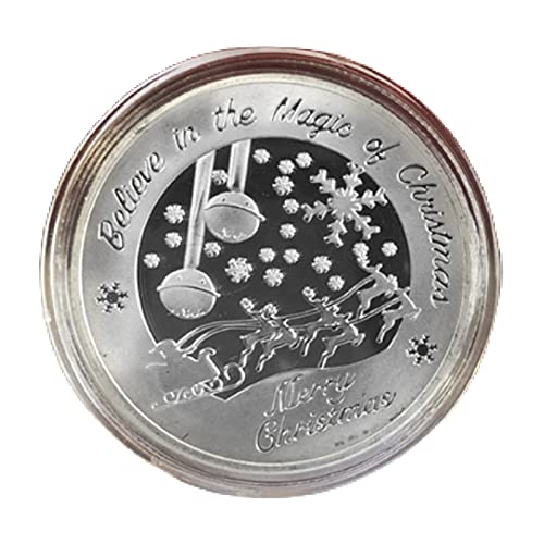 PAPABA Gedenkmünze Exquisite tragbare Weihnachts-Souvenir-Münze Mini Silber von PAPABA