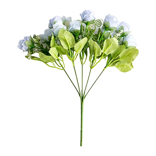 PAPABA Imitation Blume künstlerische 5-Köpfen schöne Kunstseidenblume DIY Lebig Blau von PAPABA