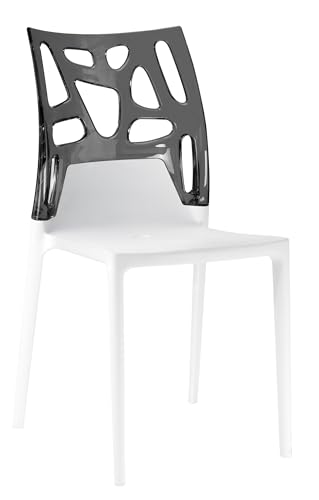 PAPATYA 1er-Set Kunststoffstuhl EGO-Rock Designstuhl mit Einer Belastbarkeit von 200 kg Stabiler Stuhl Hotelstuhl Restaurantstuhl Leichter Stuhl Balkonstuhl aus Polypropylen von PAPATYA