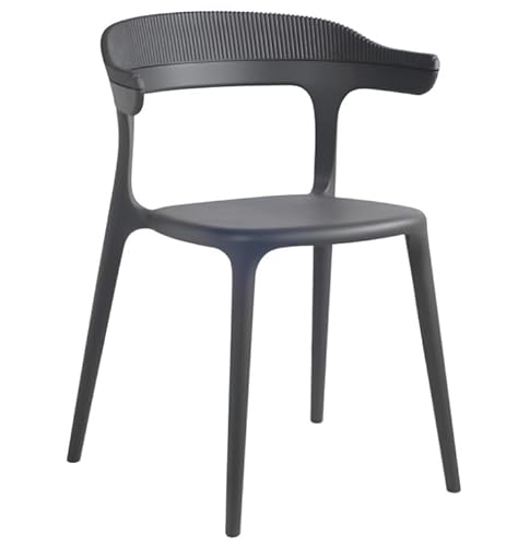 PAPATYA 1er-Set Kunststoffstuhl Luna-Stripe I Designstuhl mit Einer Belastbarkeit von 200 kg (Anthrazitgrau) von PAPATYA