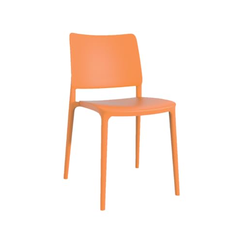 PAPATYA Joy-S 1er-Set Designer- Kunststoffstuhl, 200 kg belastbar, Leichter stapelbar Gartenstuhl, wetterfester Balkonstuhl, Terrassenstuhl, Hotelstühle, Restaurantstühle, Stapelstuhl (Orange) von PAPATYA