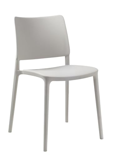 PAPATYA 1er-Set Kunststoffstuhl Joy-S Designstuhl mit Einer Belastbarkeit von 200 kg stapelbar, Terassenstuhl aus Kunststoff UV beständig, Leichter Stuhl Balkonstuhl (Hellgrau) von PAPATYA