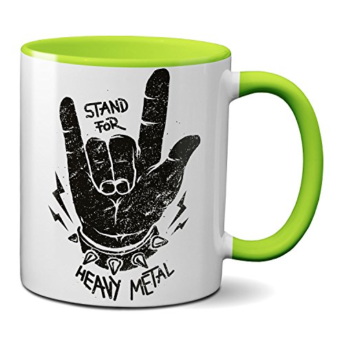 PAPAYANA - 1001 - STAND FOR METAL - Beidseitig Bedruckte Tasse 325ml 11oz - Große Farbauswahl - Hellgrün von PAPAYANA