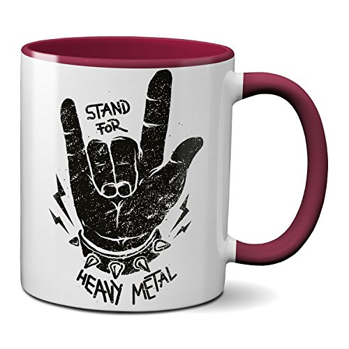 PAPAYANA - 1001 - Stand for Metal - Beidseitig Bedruckte Tasse 325ml 11oz - Große Farbauswahl - Marone von PAPAYANA