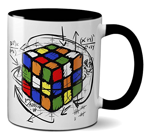 PAPAYANA - 1017 - Magic-Cube - Beidseitig Bedruckte Tasse 325ml 11oz - Große Farbauswahl - Schwarz von PAPAYANA