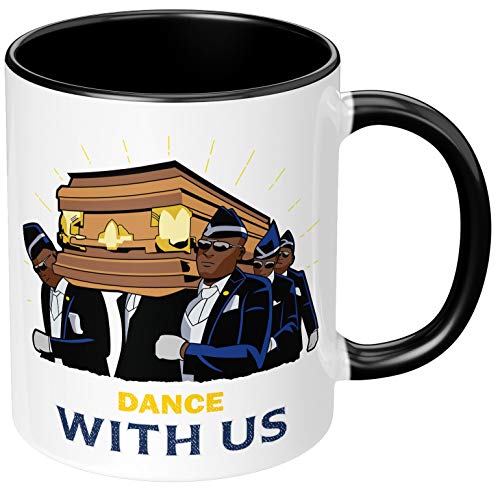 PAPAYANA - Dance with Us - Beidseitig Bedruckte Keramik-Tasse 325ml 11oz - Große Farbauswahl - Schwarz von PAPAYANA