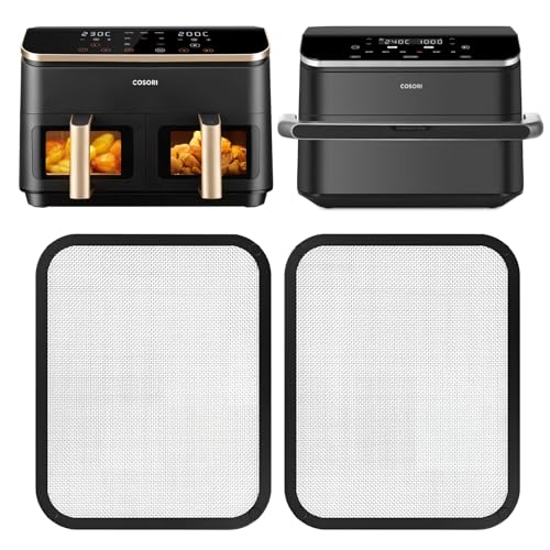 PAPAcroscoma Spritzschutz Hauskochen Edelstahl: 2 Stücke Heißluftfritteuse Zubehör mit cosori Airfryer 8,5L Dual Blaze TwinFry 10L mit Silikon Außen von PAPAcroscoma
