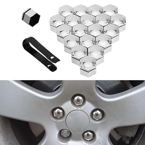 PAPEP 20 Stück Radschraubenkappen für Tesla Model S 2016-2023, Rad Hub Schraube Schutz Abdeckkappe Radmutterkappe Schutzschraube Außendekoration,Silver-21mm von PAPEP