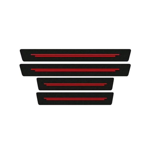 PAPEP 4 Stück Auto Einstiegsleisten Schutz für Mazda 3 2014-2019, Kohlefaser Türschweller Aufkleber Lackschutzfolie Schutzstreifen,B Red von PAPEP