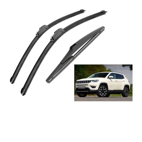 PAPEP Auto Wischer für Jeep Compass MK2 MP/552 2016 2017 2018 2019 2020(LHD), Scheibenwischer Heckwischer Weichgummi Frontscheibe Vorne Hinten Wischer Windschutzscheibe von PAPEP