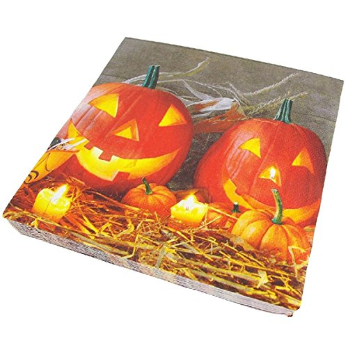 Paper Design Serviette Halloween Herbst Kürbis 33x33 cm, farblich sortiert von Paper+Design
