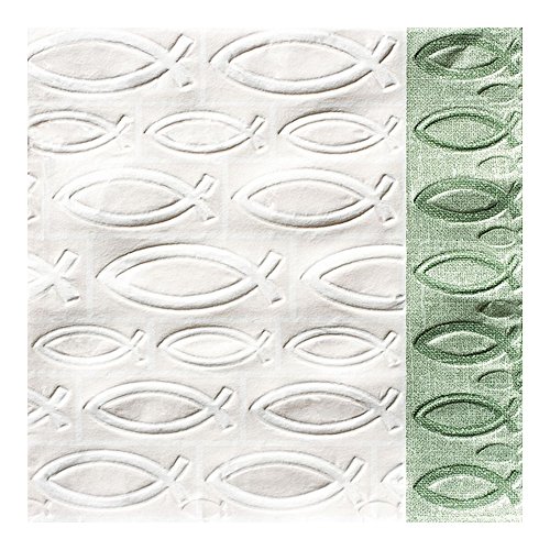 Paper + Design 24006 16 Servietten Fisch Ichthys Kommunion (gr�n) von Paper & Design