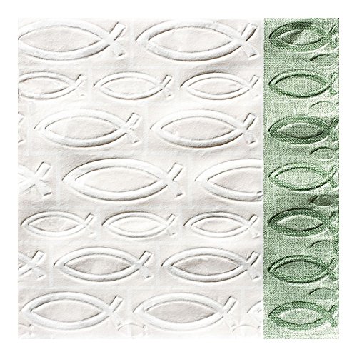 Paper + Design 24006 16 Servietten Fisch Ichthys Kommunion (gr�n) von Paper+Design