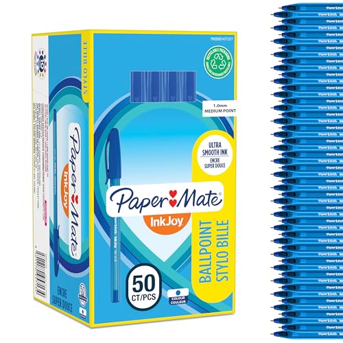 Paper Mate InkJoy 100ST Kugelschreiber | mittlere Spitze (1,0 mm) | Blau | 50 Stück von Paper Mate