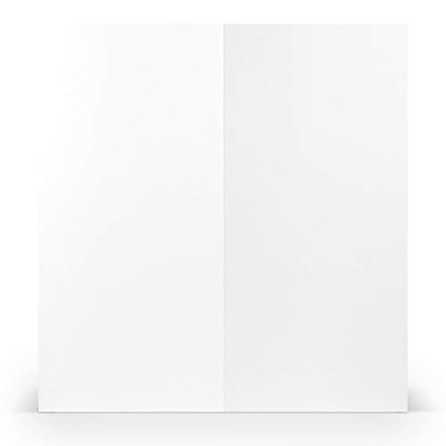 PAPERADO 25 Faltkarten DIN DL Weiß gerippt - Doppelkarten vorgefaltet blanko 220 g/m² - 10 x 21 cm - Klappkarten Basteln Einladungskarten Hochzeit Kommunion von PAPERADO