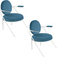 2 PAPERFLOW Sessel SATURNE blau weiß Kunstleder von PAPERFLOW