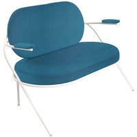 PAPERFLOW 2-Sitzer Sofa SATURNE blau weiß Kunstleder von PAPERFLOW