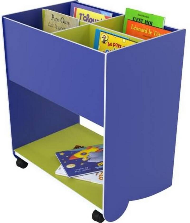 PAPERFLOW Aktenregal Schulbuchkasten Kunststoff mittelgroß blau/gelbgrün. von PAPERFLOW