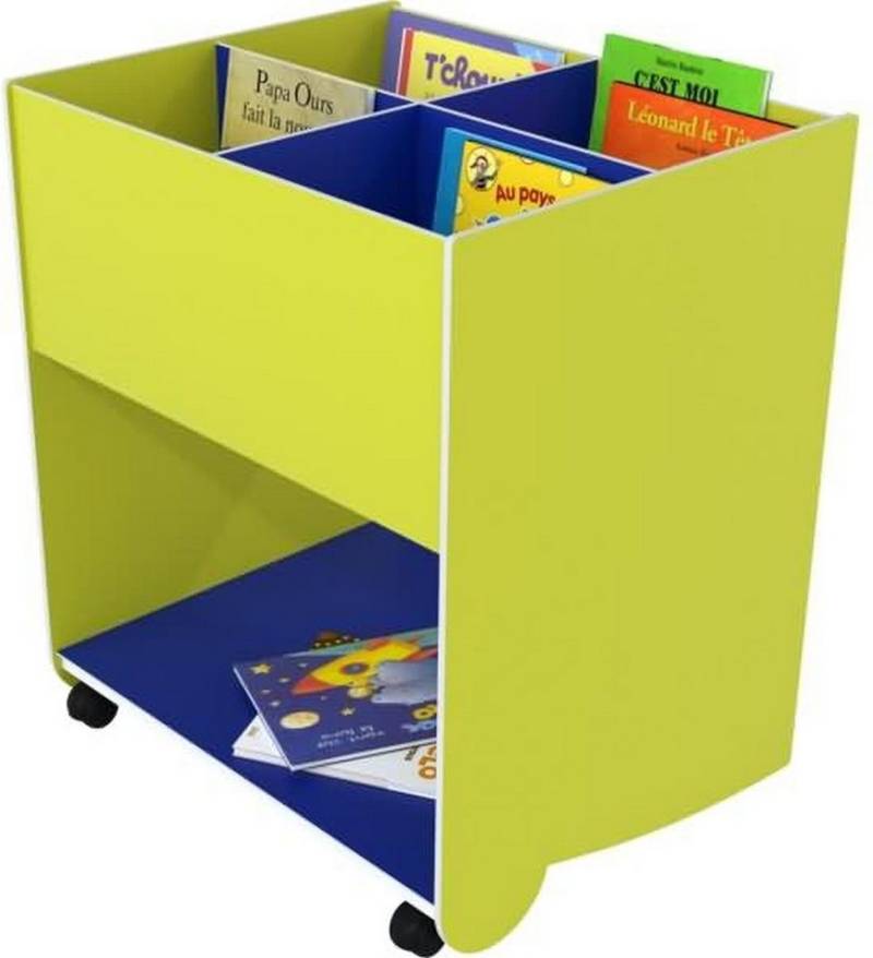 PAPERFLOW Aktenregal Schulbuchkasten Kunststoff groß gelbgrün/blau. von PAPERFLOW