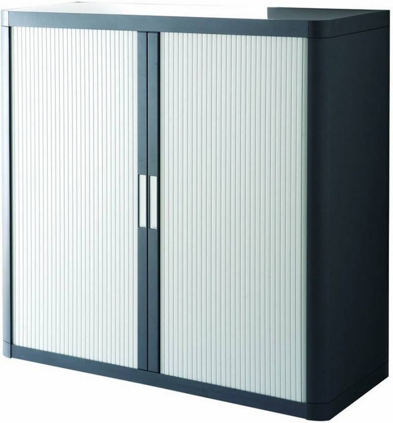 PAPERFLOW Aktenschrank Rollladenschrank BxTxH 110x41,5x104,5cm 2 Böden grau/anthrazit von PAPERFLOW